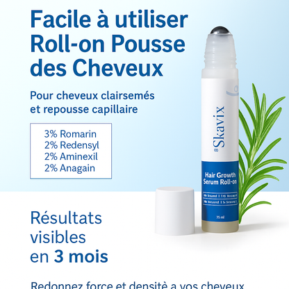Sérum roll-on stimulant de croissance capillaire – Voyez la croissance des cheveux en 4 semaines