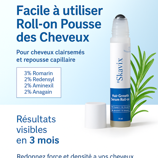 Sérum roll-on stimulant de croissance capillaire – Voyez la croissance des cheveux en 4 semaines