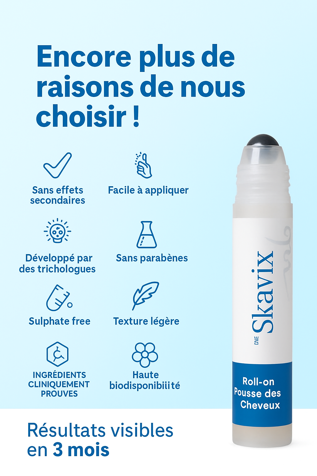 Sérum roll-on stimulant de croissance capillaire – Voyez la croissance des cheveux en 4 semaines