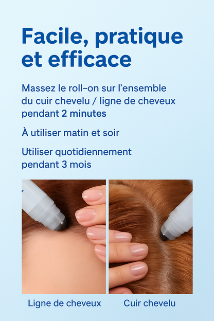 Sérum roll-on stimulant de croissance capillaire – Voyez la croissance des cheveux en 4 semaines