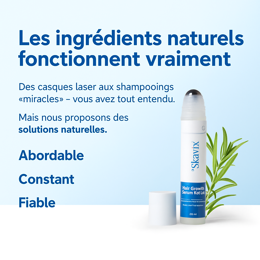 Sérum roll-on stimulant de croissance capillaire – Voyez la croissance des cheveux en 4 semaines